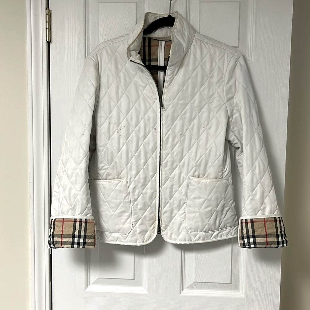 Burberry White Quilted Jacket